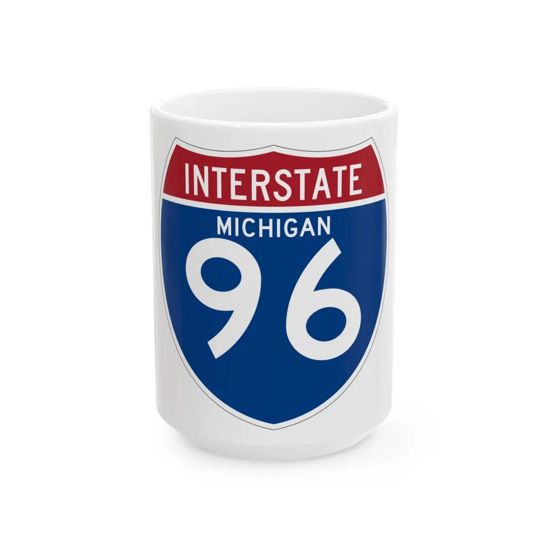 I-96 MI (Michigan) (Road Sign) White Coffee Mug 15oz - Go Mug Yourself