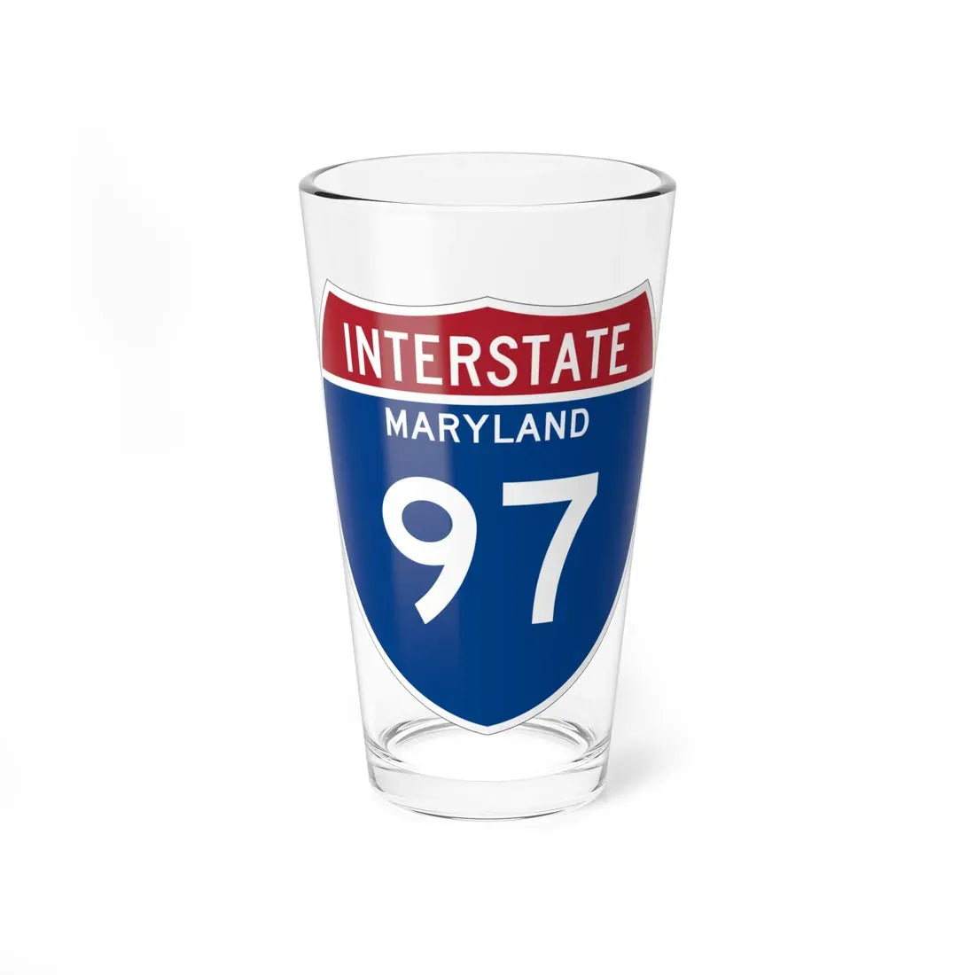 I-97 MD Metric (Maryland) (Road Sign) Pint Glass 16oz 16oz - Go Mug Yourself