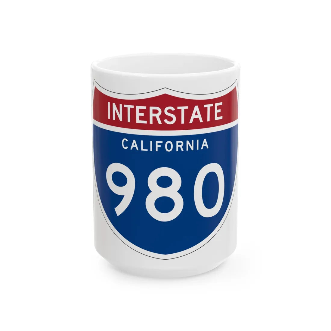 I-980 CA (California) (Road Sign) White Coffee Mug 15oz - Go Mug Yourself
