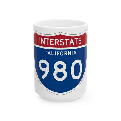 I-980 CA (California) (Road Sign) White Coffee Mug 15oz - Go Mug Yourself