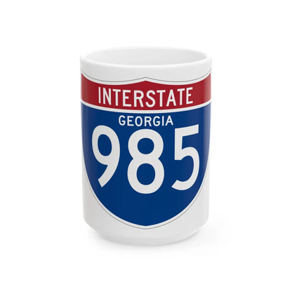 I-985 GA (Georgia) (Road Sign) White Coffee Mug 15oz - Go Mug Yourself