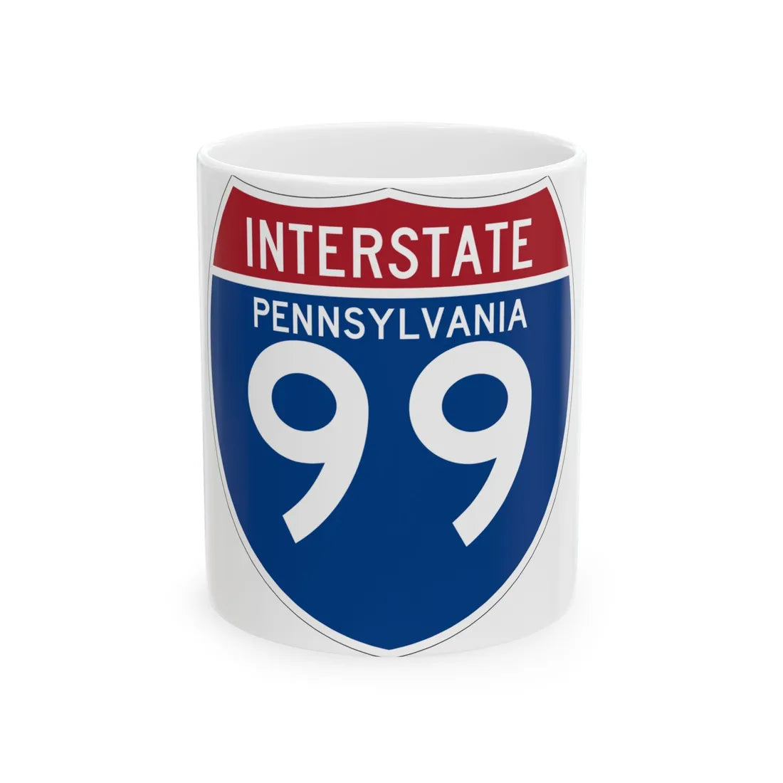 I-99 PA (Pennsylvania) (Road Sign) White Coffee Mug 11oz - Go Mug Yourself