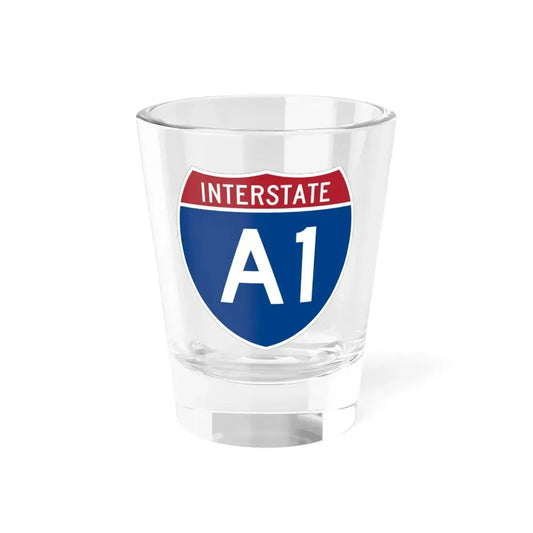 I-A1 (Alaska) (Road Sign) Shot Glass 1.5oz 1.5oz - Go Mug Yourself
