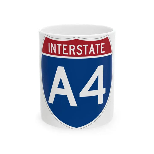 I-A4 (Alaska) (Road Sign) White Coffee Mug 11oz - Go Mug Yourself
