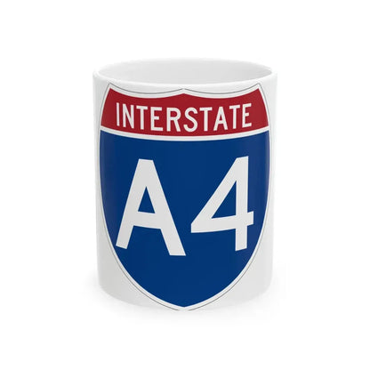 I-A4 (Alaska) (Road Sign) White Coffee Mug - Go Mug Yourself