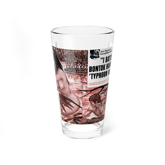 I Battled The Bontok Hunters of Typhoon Village, Stag magazine, August 1971 - Pint Glass 16oz 16oz - Go Mug Yourself