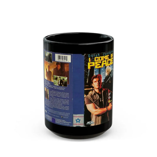 I COME IN PEACE DOLPH LUNDGREN (VHS COVER) - Black Coffee Mug 15oz - Go Mug Yourself