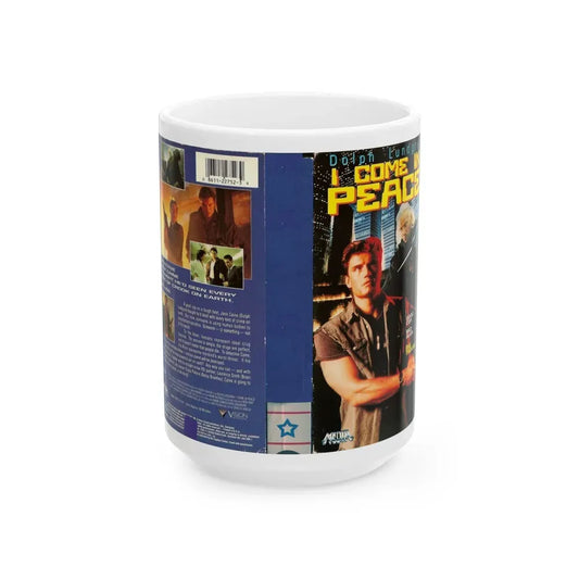 I COME IN PEACE DOLPH LUNDGREN (VHS COVER) - White Coffee Mug 15oz - Go Mug Yourself