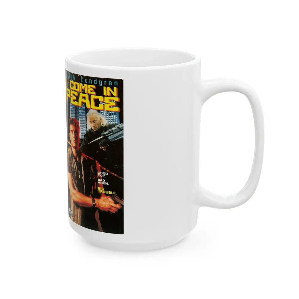 I COME IN PEACE DOLPH LUNDGREN (VHS COVER) - White Coffee Mug-Go Mug Yourself