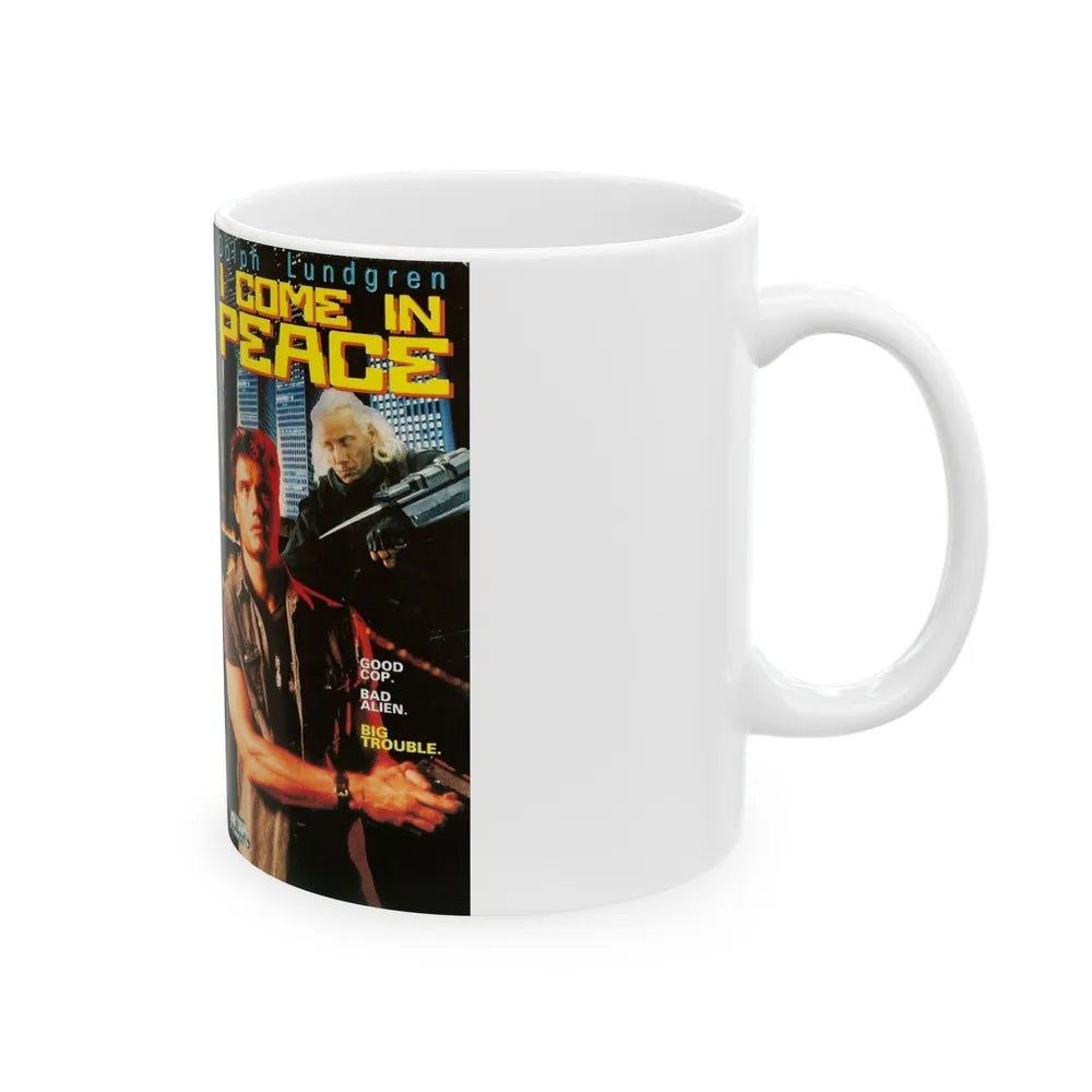 I COME IN PEACE DOLPH LUNDGREN (VHS COVER) - White Coffee Mug-Go Mug Yourself