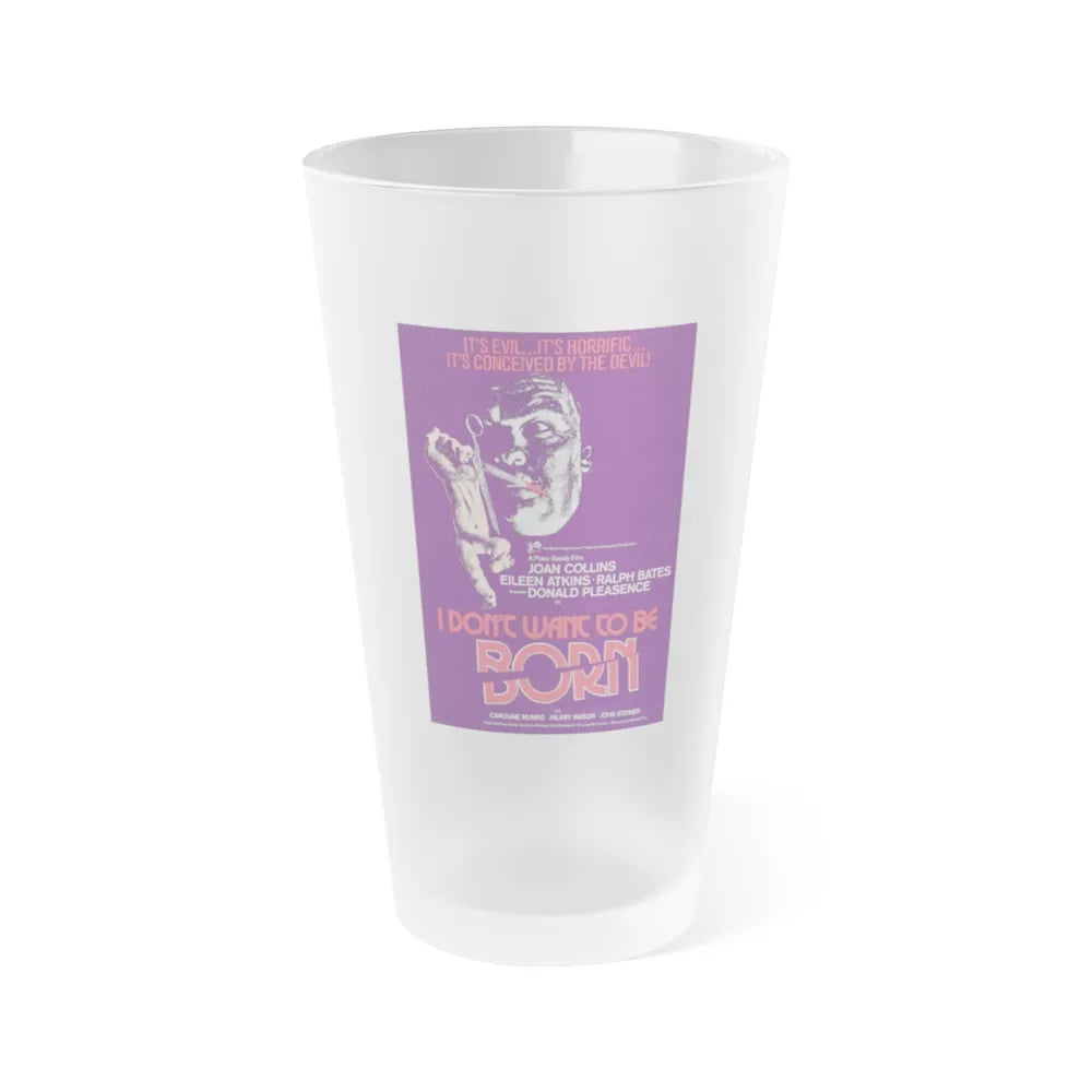 I DON'T WANT TO BE BORN (THE DEVIL WITHIN HER) 1975 Movie Poster - Frosted Pint Glass 16oz-16oz-Frosted-Go Mug Yourself