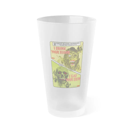 I DRINK YOUR BLOOD & I EAT YOUR SKIN 1971 Movie Poster - Frosted Pint Glass 16oz 16oz Frosted - Go Mug Yourself