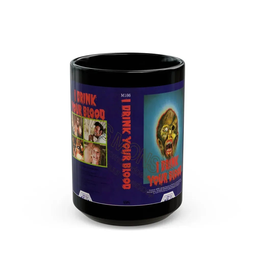 I DRINK YOUR BLOOD MEDIA (VHS COVER) - Black Coffee Mug 15oz - Go Mug Yourself