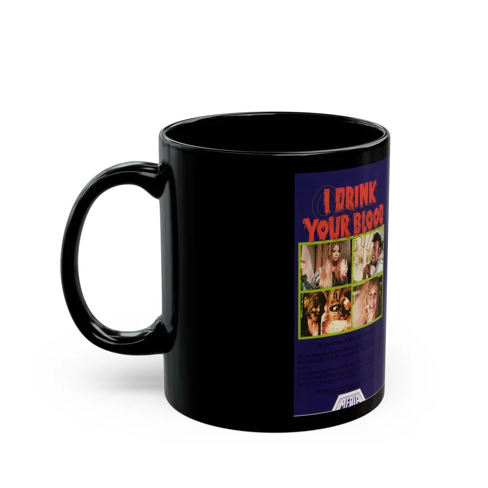 I DRINK YOUR BLOOD MEDIA (VHS COVER) - Black Coffee Mug-Go Mug Yourself