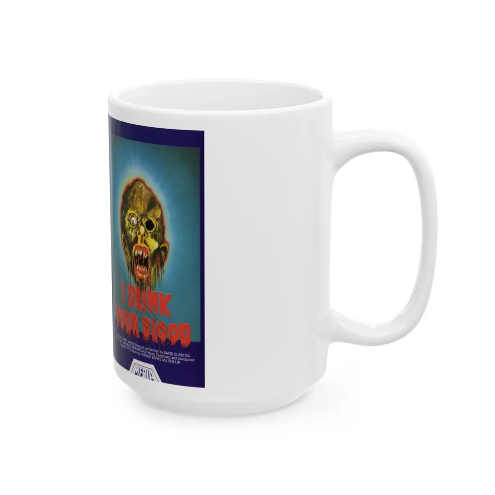 I DRINK YOUR BLOOD MEDIA (VHS COVER) - White Coffee Mug-Go Mug Yourself