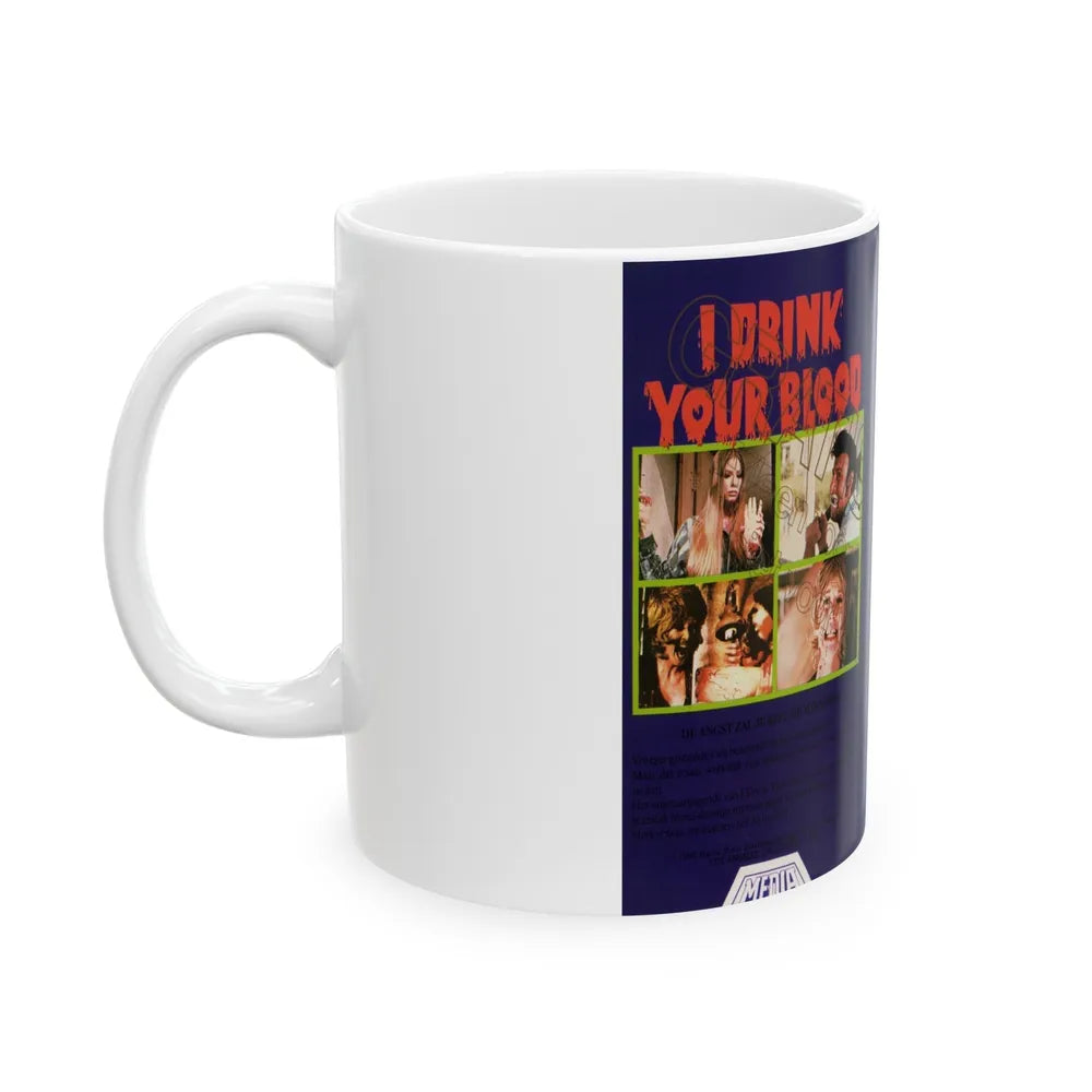 I DRINK YOUR BLOOD MEDIA (VHS COVER) - White Coffee Mug-Go Mug Yourself