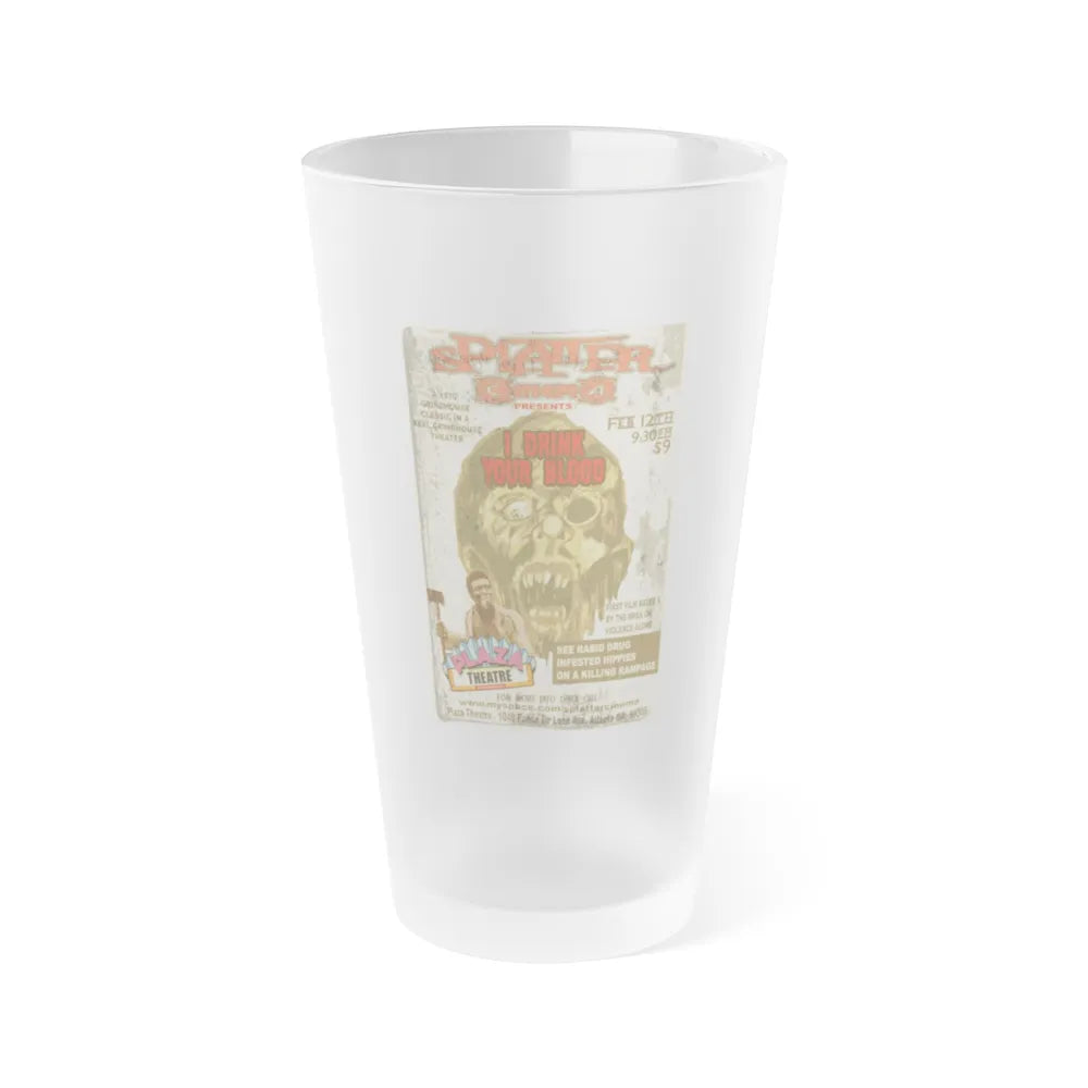 I DRINK YOUR BLOOD (RE-RELEASE) 1971 Movie Poster - Frosted Pint Glass 16oz-16oz-Frosted-Go Mug Yourself