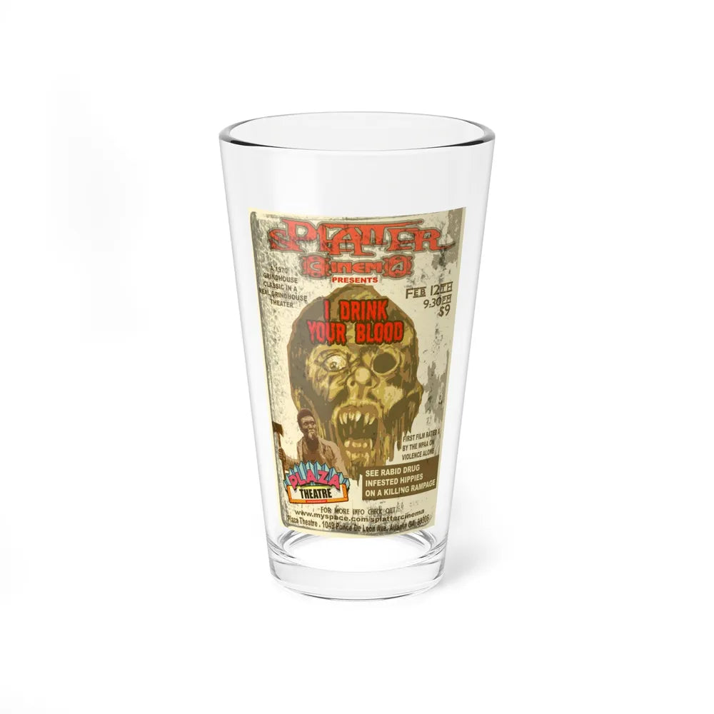 I DRINK YOUR BLOOD (RE-RELEASE) 1971 Movie Poster - Pint Glass 16oz-16oz-Go Mug Yourself