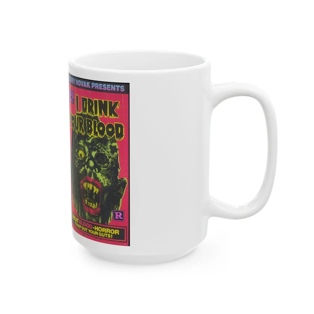 I DRINK YOUR BLOOD SOMETHING WEIRD VIDEO (VHS COVER) - White Coffee Mug-Go Mug Yourself