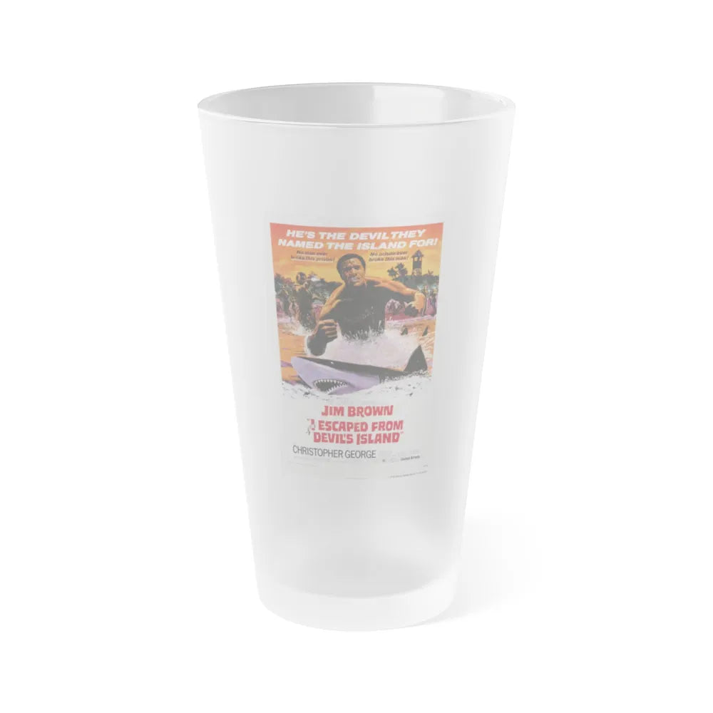 I ESCAPED FROM DEVILS ISLAND 1973 Movie Poster - Frosted Pint Glass 16oz-16oz-Frosted-Go Mug Yourself