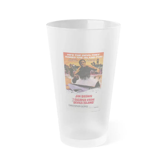 I ESCAPED FROM DEVILS ISLAND 1973 Movie Poster - Frosted Pint Glass 16oz 16oz Frosted - Go Mug Yourself