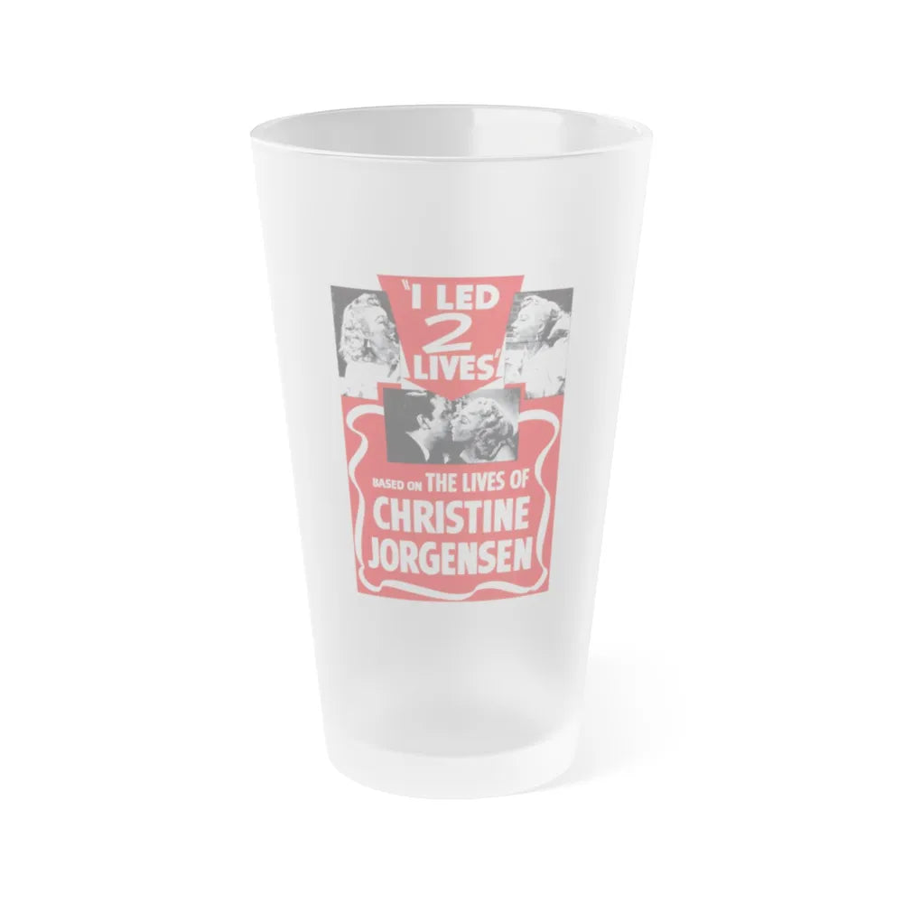 I LED 2 LIVES (GLEN OR GLENDA) 1953 Movie Poster - Frosted Pint Glass 16oz-16oz-Frosted-Go Mug Yourself