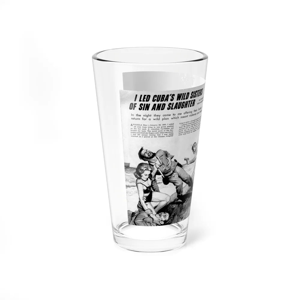 I Led Cuba's Wild Sisters Of Sin And Slaughter, New Man, June 1970 - Pint Glass 16oz-Go Mug Yourself