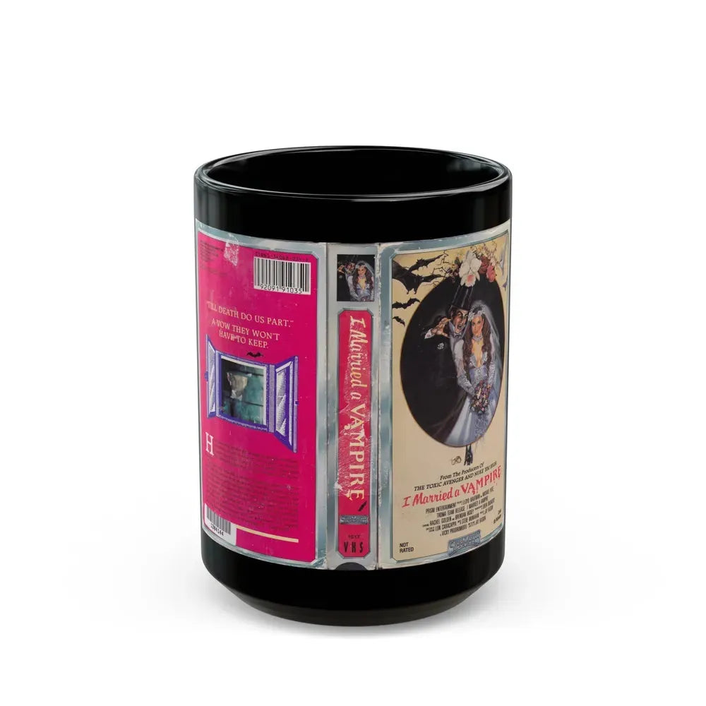I MARRIED A VAMPIRE (VHS COVER) - Black Coffee Mug 15oz - Go Mug Yourself