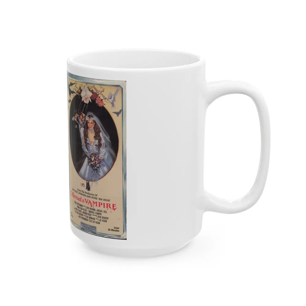 I MARRIED A VAMPIRE (VHS COVER) - White Coffee Mug-Go Mug Yourself