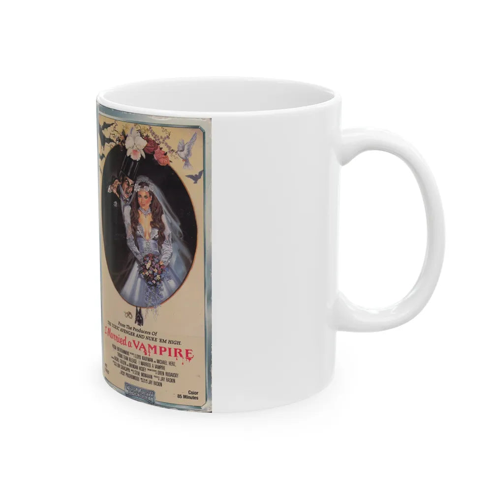 I MARRIED A VAMPIRE (VHS COVER) - White Coffee Mug-Go Mug Yourself