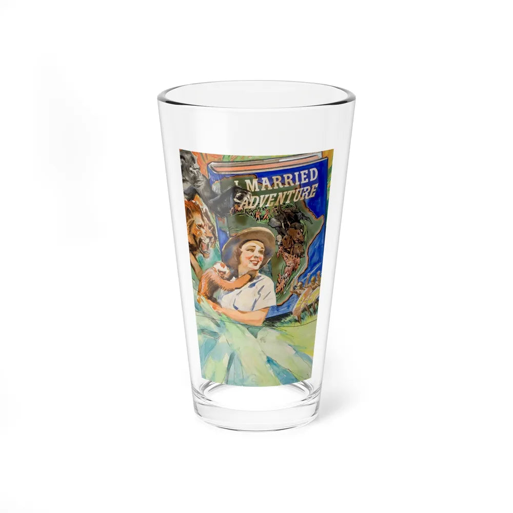 I Married Adventure, movie poster preliminary art - Pint Glass 16oz-16oz-Go Mug Yourself