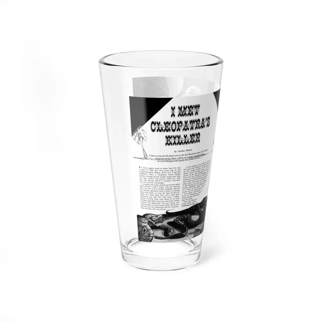I Met Cleopatra's Killer, Jaguar magazine, June 1969 - Pint Glass 16oz - Go Mug Yourself