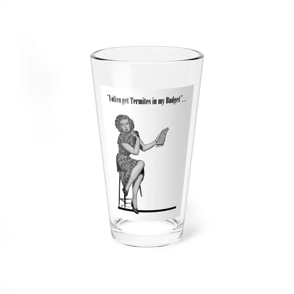 I often get Termites in my Budget, advertisement, Lariat Story Magazine, July 1948 - Pint Glass 16oz-16oz-Go Mug Yourself