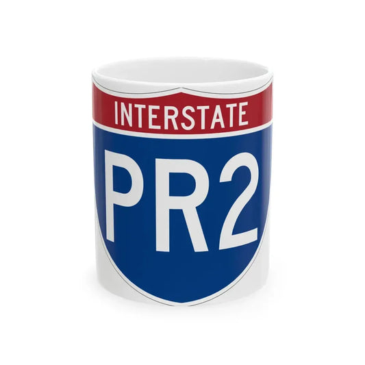 I-PR2 (Puerto Rico) (Road Sign) White Coffee Mug 11oz - Go Mug Yourself