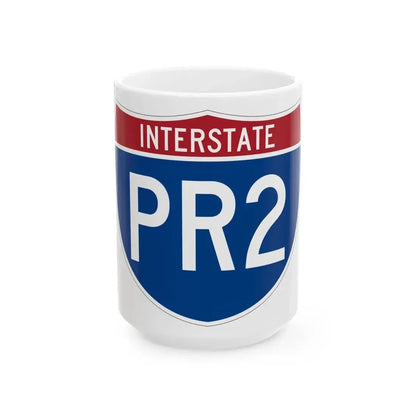I-PR2 (Puerto Rico) (Road Sign) White Coffee Mug 15oz - Go Mug Yourself