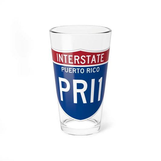 I-PRI1 PR Metric (Puerto Rico) (Road Sign) Pint Glass 16oz 16oz - Go Mug Yourself