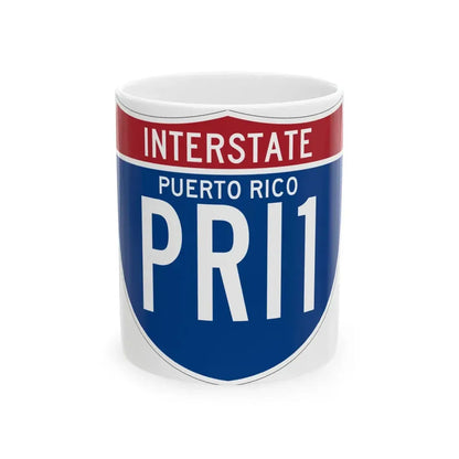 I-PRI1 PR (Puerto Rico) (Road Sign) White Coffee Mug 11oz - Go Mug Yourself