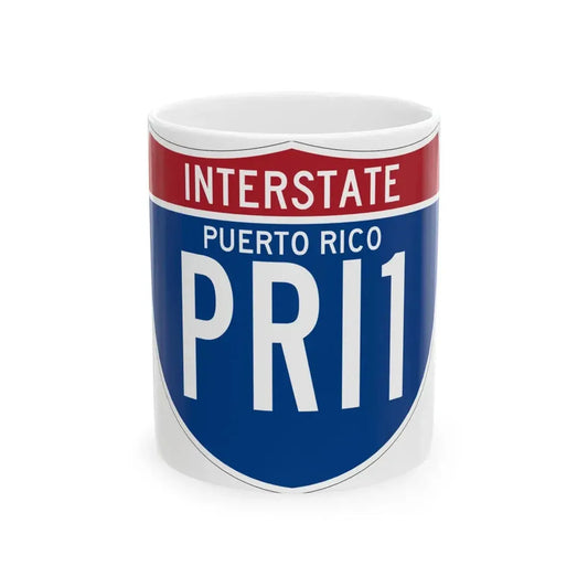 I-PRI1 PR (Puerto Rico) (Road Sign) White Coffee Mug 11oz - Go Mug Yourself