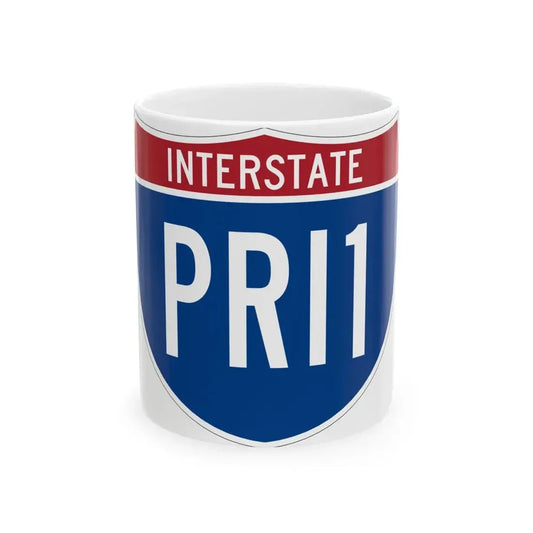 I-PRI1 (Puerto Rico) (Road Sign) White Coffee Mug 11oz - Go Mug Yourself