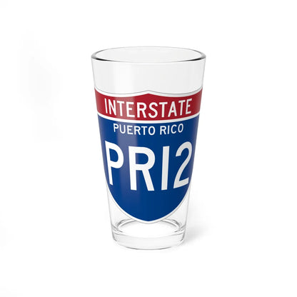 I-PRI2 PR Metric (Puerto Rico) (Road Sign) Pint Glass 16oz 16oz - Go Mug Yourself