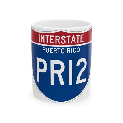 I-PRI2 PR Metric (Puerto Rico) (Road Sign) White Coffee Mug 11oz - Go Mug Yourself