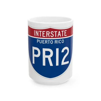 I-PRI2 PR Metric (Puerto Rico) (Road Sign) White Coffee Mug 15oz - Go Mug Yourself