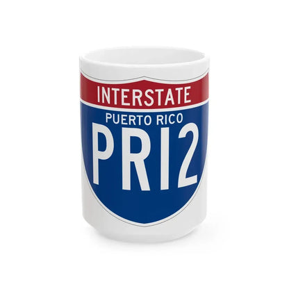 I-PRI2 PR (Puerto Rico) (Road Sign) White Coffee Mug 15oz - Go Mug Yourself