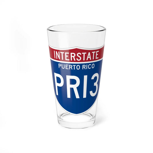I-PRI3 PR Metric (Puerto Rico) (Road Sign) Pint Glass 16oz 16oz - Go Mug Yourself