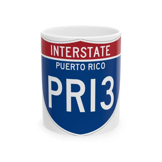 I-PRI3 PR Metric (Puerto Rico) (Road Sign) White Coffee Mug 11oz - Go Mug Yourself