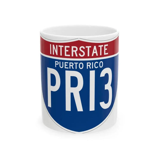 I-PRI3 PR (Puerto Rico) (Road Sign) White Coffee Mug 11oz - Go Mug Yourself
