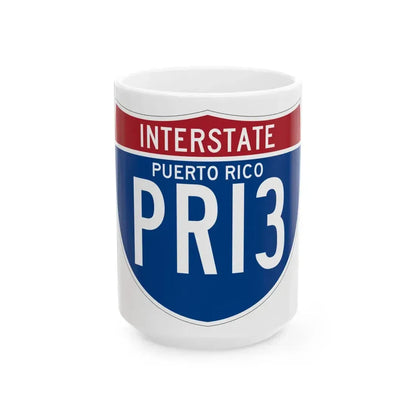 I-PRI3 PR (Puerto Rico) (Road Sign) White Coffee Mug 15oz - Go Mug Yourself