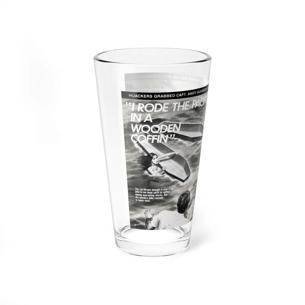 I Rode The Pacific In A Wooden Coffin, Men magazine, January 1972 - Pint Glass 16oz-Go Mug Yourself