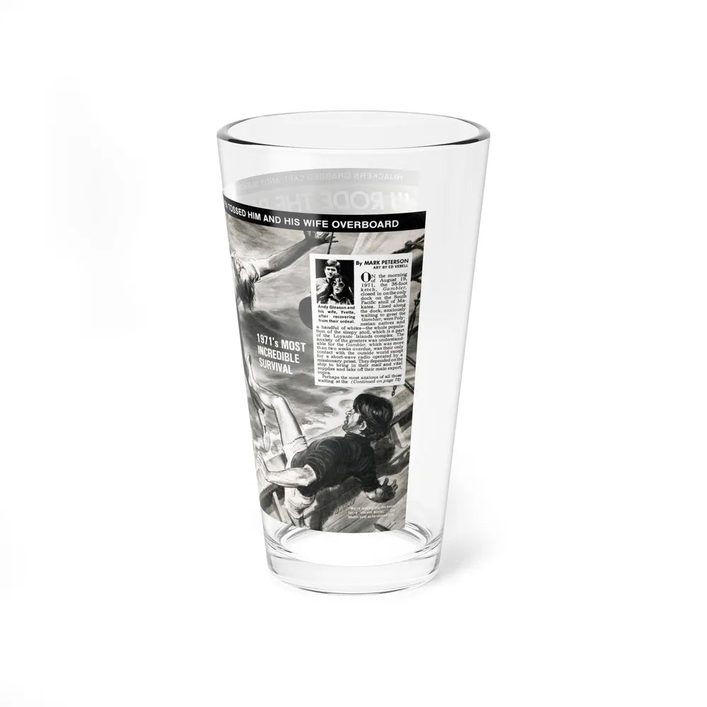 I Rode The Pacific In A Wooden Coffin, Men magazine, January 1972 - Pint Glass 16oz-Go Mug Yourself