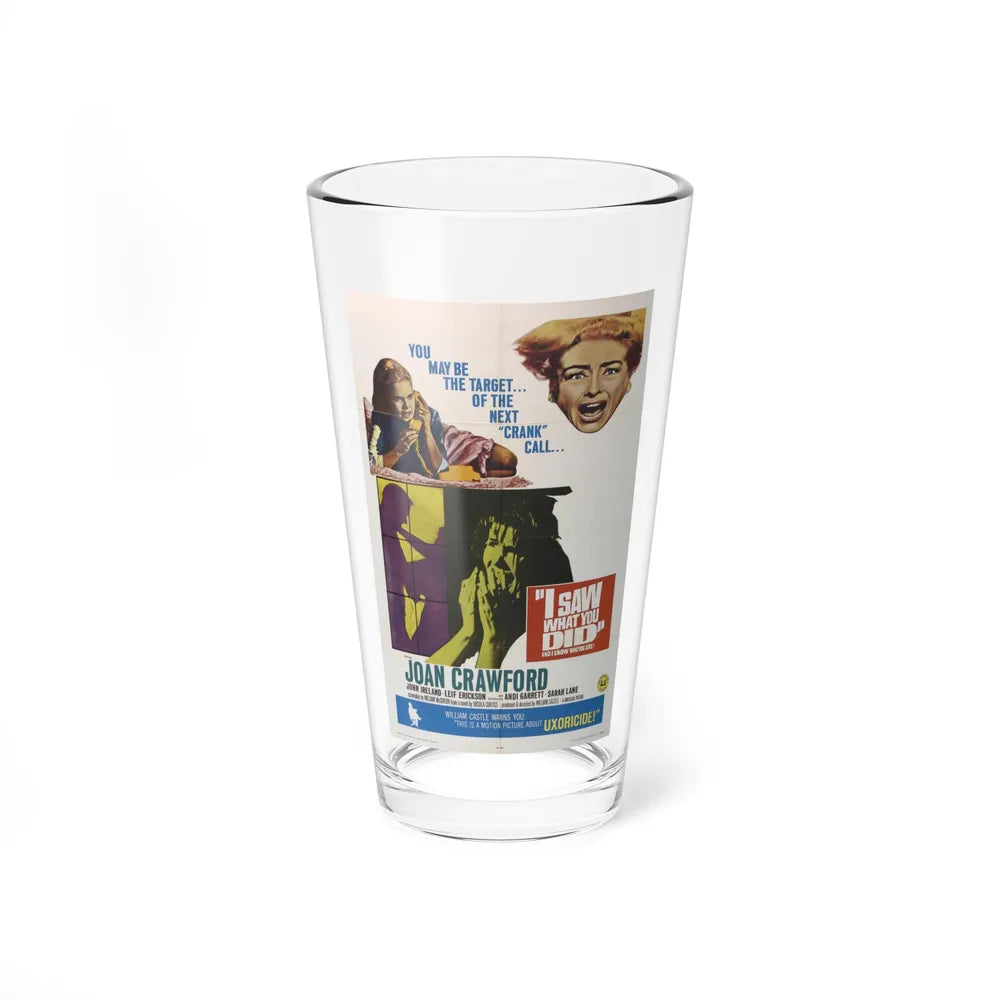 I SAW WHAT YOU DID 1965 Movie Poster - Pint Glass 16oz-16oz-Go Mug Yourself